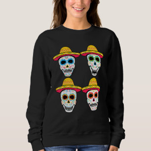 Sweatshirt Crâne à sucre Sombrero Dia De Los Muertos Da Mexic