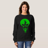 Sweatshirt Crâne Alien - Crâne d'alien vert effrayant - Effra (Devant entier)