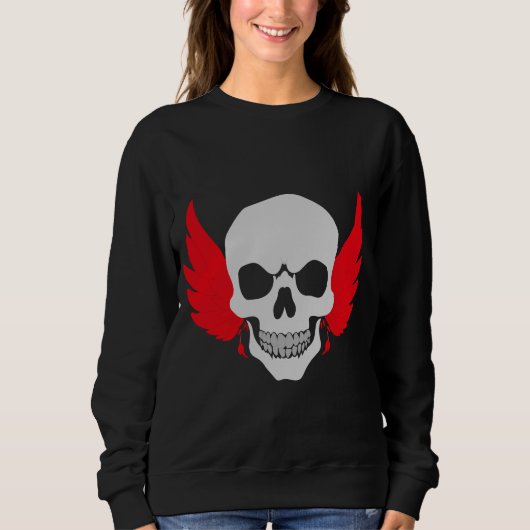 Sweatshirt Crâne avec ailes (Devant)