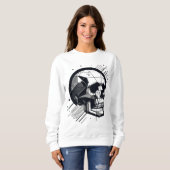 Sweatshirt Crâne dans différents styles 05 (Devant entier)