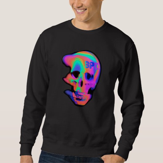 Sweatshirt Crâne de flux de mouvement abstrait (Devant)