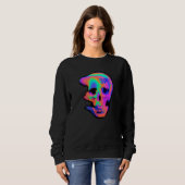 Sweatshirt Crâne de flux de mouvement abstrait (Devant entier)