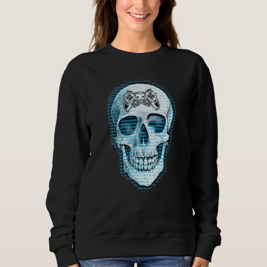 Sweatshirt Crâne de manette de contrôle mental de jeu de sque (Devant)