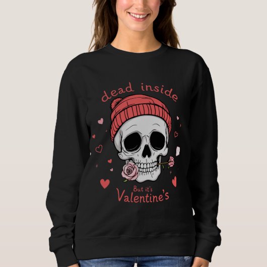 Sweatshirt Crâne de Saint-Valentin ironique (Devant)