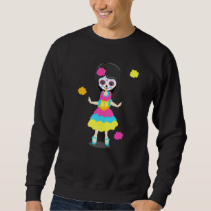 Sweatshirt Crâne de Sucre de Dia De Los Muertos pour Filles
