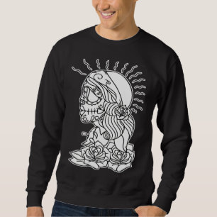 Sweatshirt Crâne de sucre de jour des morts coloriage V3 Gita