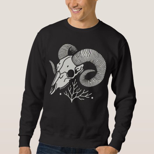 Sweatshirt Crâne de tête de Ram (Devant)