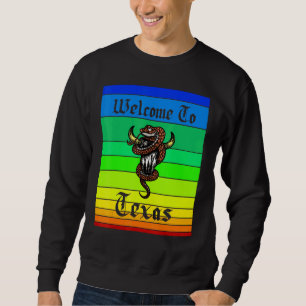 Sweatshirt Crâne de vache serpent Bienvenue au Texas Sunset