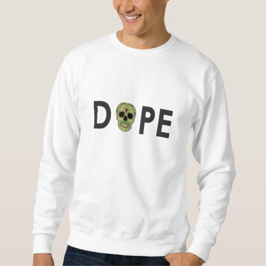 Sweatshirt Crâne décoratif blanc Crewneck (Devant)