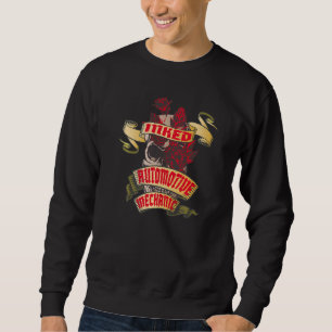 Sweatshirt Crâne encastré mécanique automobile et tatouage au