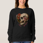 Sweatshirt Crâne Floral Coeur Design (Devant)