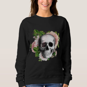 Sweatshirt Crâne gothique aux roses roses roses