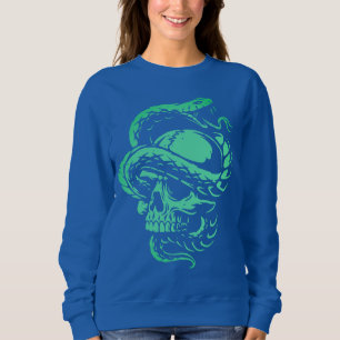 Sweatshirt Crâne Néon et Art Gothique Serpent