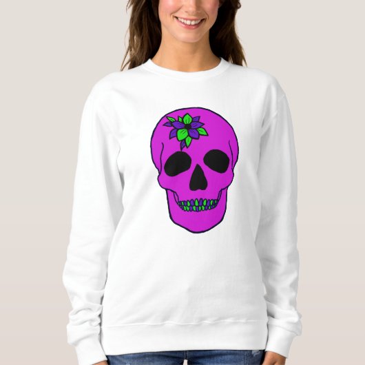 Sweatshirt Crâne rose (Devant)
