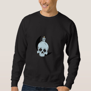 Sweatshirt Crâne sombre & Bougie Design Impression d'art Ho
