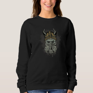 Sweatshirt Crâne Viking déplaisant Avec Masque À Gaz