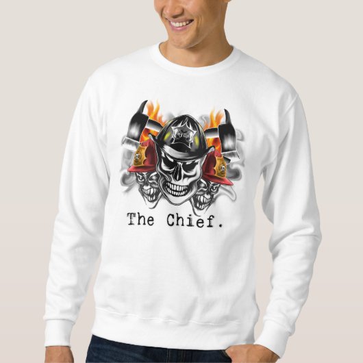 Sweatshirt Crânes de sapeur-pompier : Le chef (Devant)