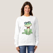 Sweatshirt Cravate de lunettes pour étudiants Nerd grenouille (Devant entier)