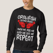 Sweatshirt Crawfish Eating Rules Cajun Seafood Crawdad Mudbug (Devant)