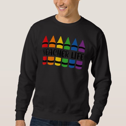 Sweatshirt Crayon de vie enseignant (Devant)