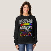 Sweatshirt Crayons cassés couleur fixe (Devant entier)
