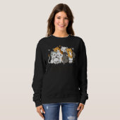 Sweatshirt Crazy Cat Lady Team Cat Butterfly Smile Tee (Devant entier)