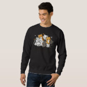 Sweatshirt Crazy Cat Lady Team Cat Butterfly Smile Tee (Devant entier)