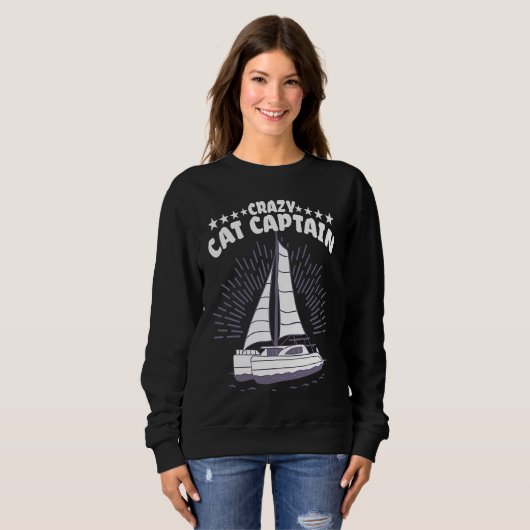 Sweatshirt Crazy Catamaran Captain Sailing Sailor  2 (Devant entier)