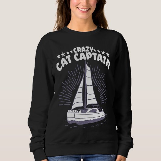 Sweatshirt Crazy Catamaran Captain Sailing Sailor 2 (Devant)
