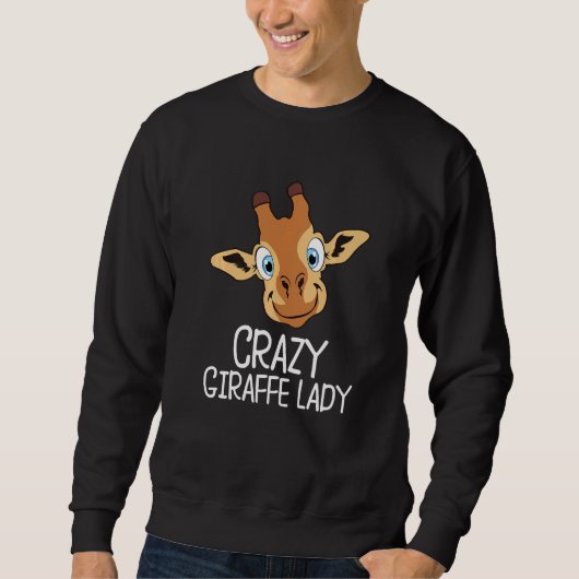Sweatshirt Crazy Giraffe Animal Head Crazy Giraffe Lady (Devant)