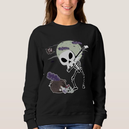 Sweatshirt Crazy Halloween Alien Skull Dab Kids Skeleton Dabb (Devant)
