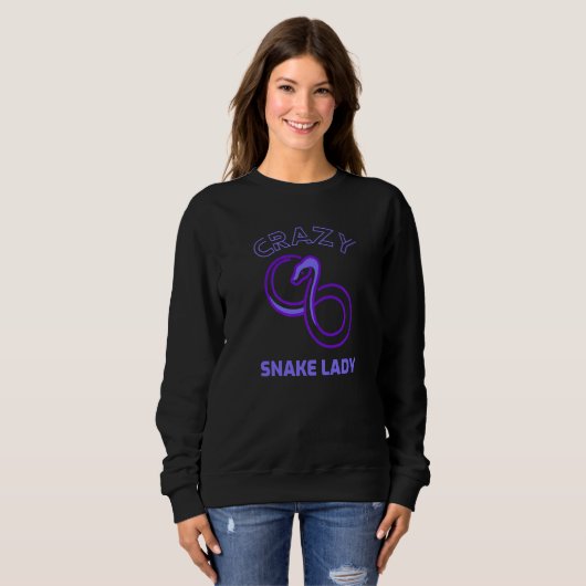 Sweatshirt Crazy Snake Lady Snake Reptile Python Graphisme 2 (Devant entier)