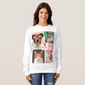 Sweatshirt Create Your Own 4 Pet Photo Valentine Collage (Devant entier)