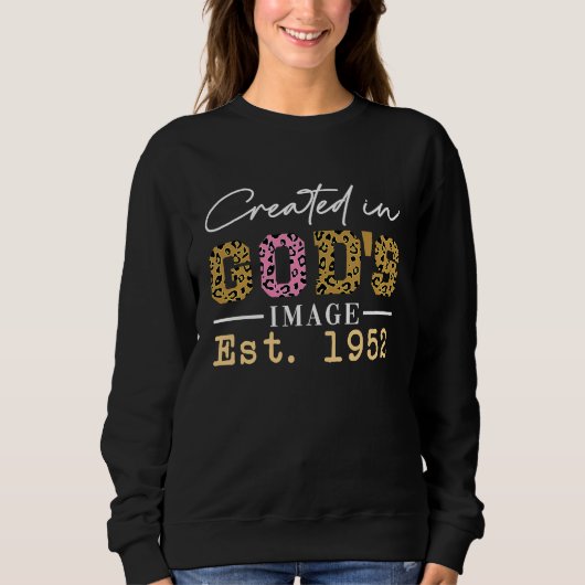 Sweatshirt Created in God's Image Established 1952 (Devant)