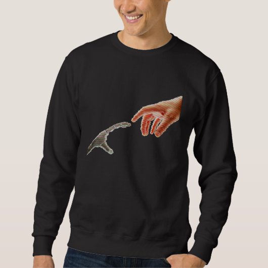 Sweatshirt Création D'Adam Par Michelangelo Robot La Met À La (Devant)
