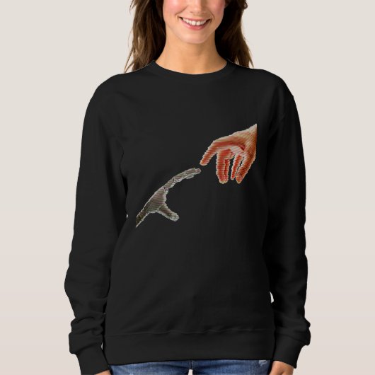 Sweatshirt Création D'Adam Par Michelangelo Robot La Met À La (Devant)
