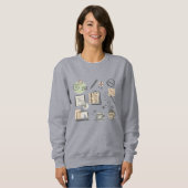 Sweatshirt Creative Tools & Icons Collage – Hand-Drawn (Devant entier)