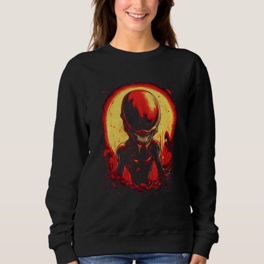 Sweatshirt Créature extraterrestre alien par Haunted Horror (Devant)