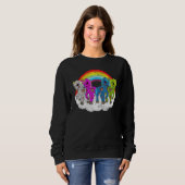 Sweatshirt Créatures de l'Apocalypse de Licorne Zombie Hallow (Devant entier)