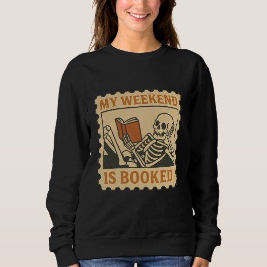 Sweatshirt Creepin’ It Real - Skeleton Book Lover Halloween (Devant)