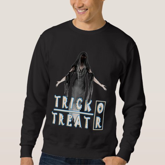 Sweatshirt Creepy Halloween black witch Girl  Halloween ghost (Devant)