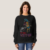 Sweatshirt Creepy Halloween Witch Broom Ich bin sein Hexe (Devant entier)