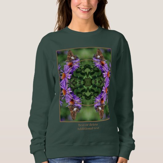 Sweatshirt Créez votre propre cadre de fleurs de papillon pho (Devant)