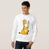 Sweatshirt Crème glacée Giraffe gaufre (Devant entier)