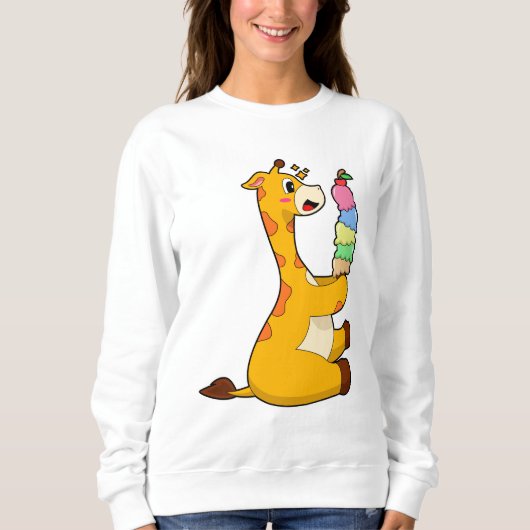 Sweatshirt Crème glacée Giraffe gaufre (Devant)