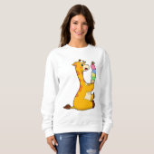 Sweatshirt Crème glacée Giraffe gaufre (Devant entier)