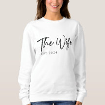 Sweatshirt crewneck Wifey pour jeune couple marié