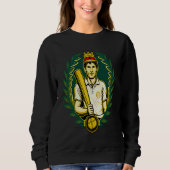 Sweatshirt Cricket Bat King Cricket Player (Devant)