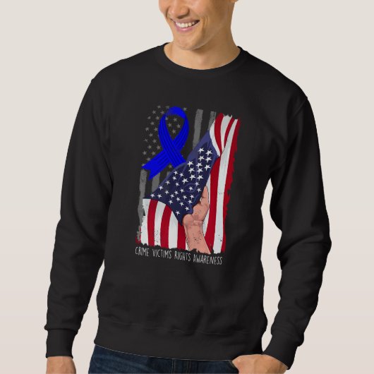 Sweatshirt Crime Victims Rights Awareness American Flag Blue (Devant)