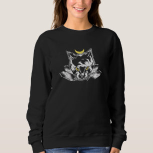 Sweatshirt Cristaux de lune de chats noir Sage Lover Gothique